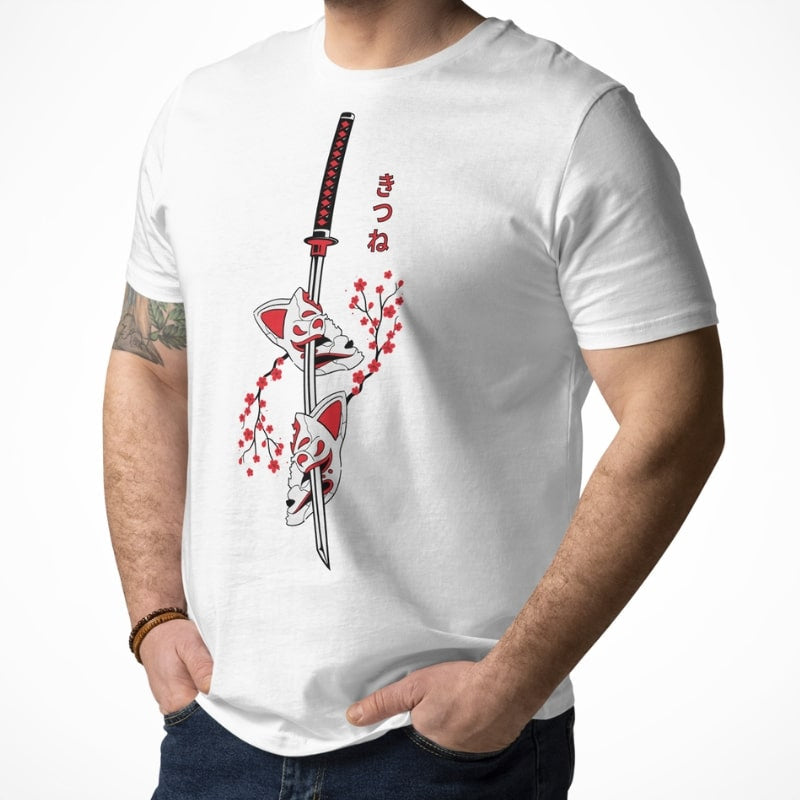 Japanese Tee Shirt - Kitsune Sakura
