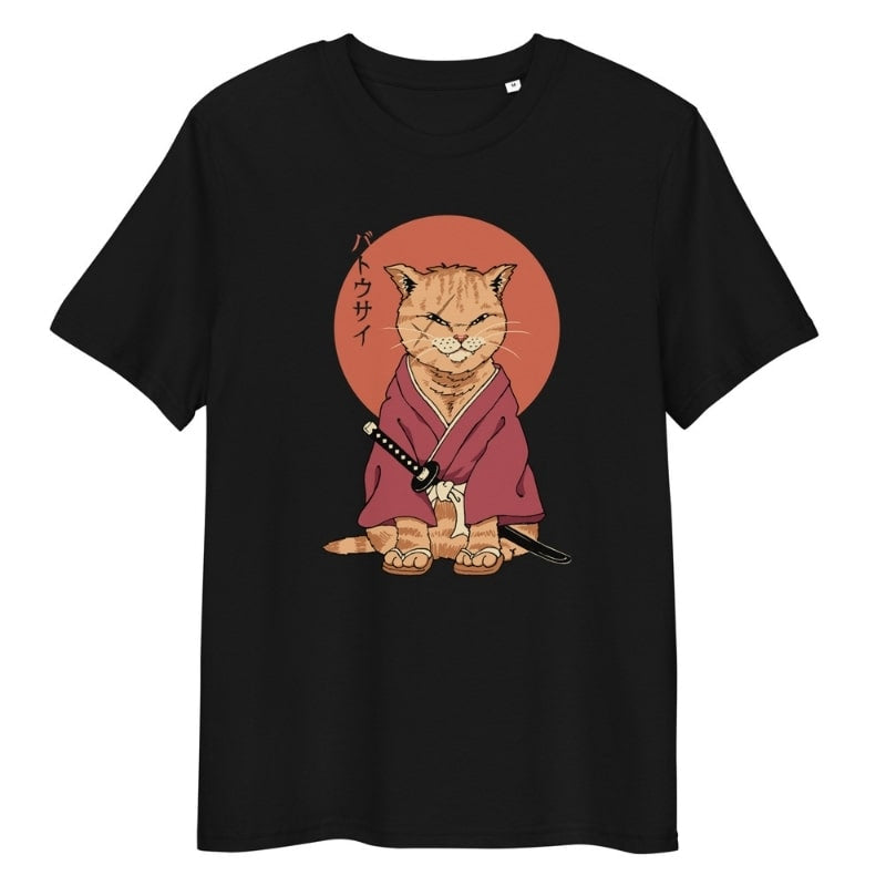 Japanese Tee Shirt - Neko Battôsaï S / Black