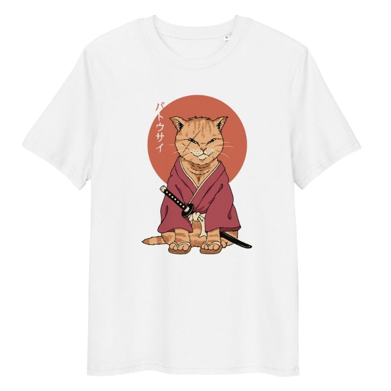 Japanese Tee Shirt - Neko Battôsaï S / White
