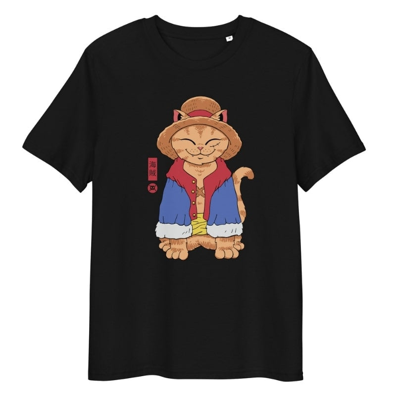 Japanese Tee Shirt - Neko Sailor S / Black