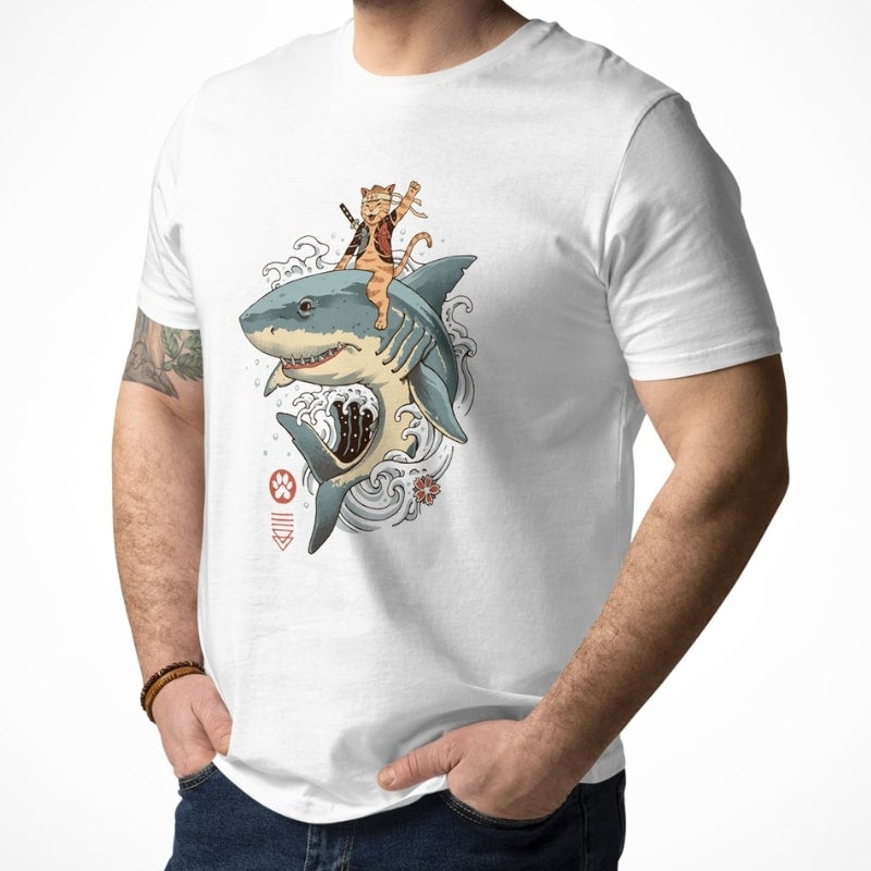 Japanese Tee Shirt - Neko Shark