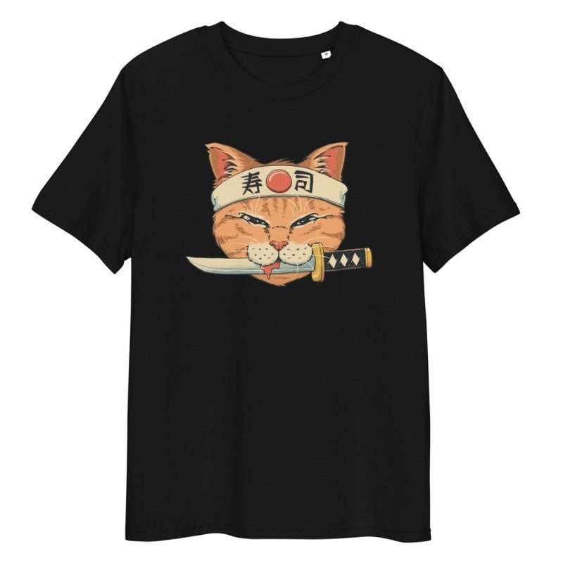 Japanese Tee Shirt - Neko Sushi Katana S