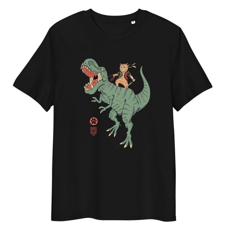 Japanese Tee Shirt - Neko T-Rex S / Black