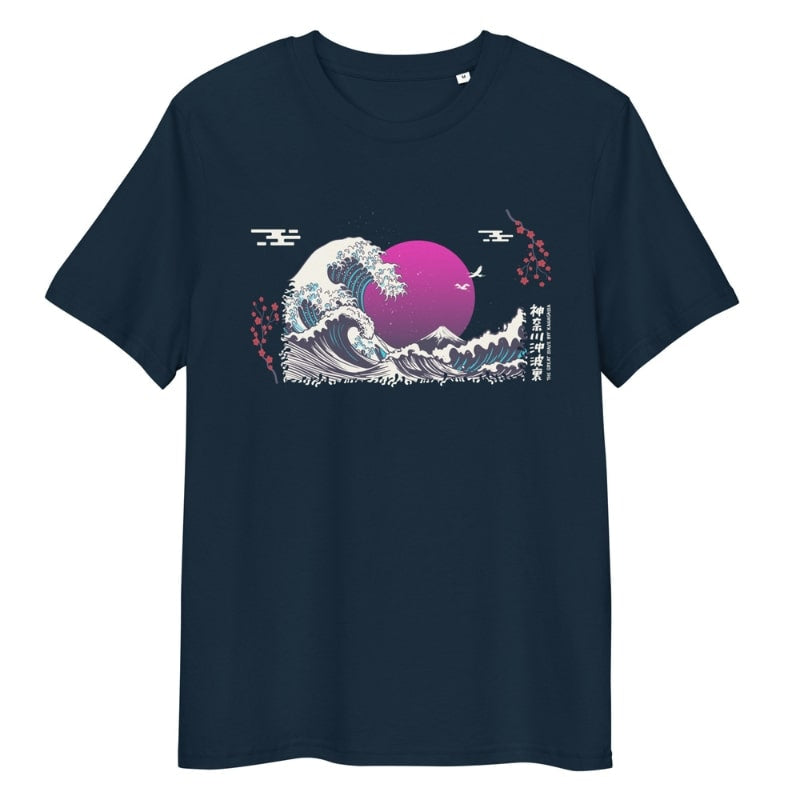 Japanese Tee Shirt - Purple Wave S