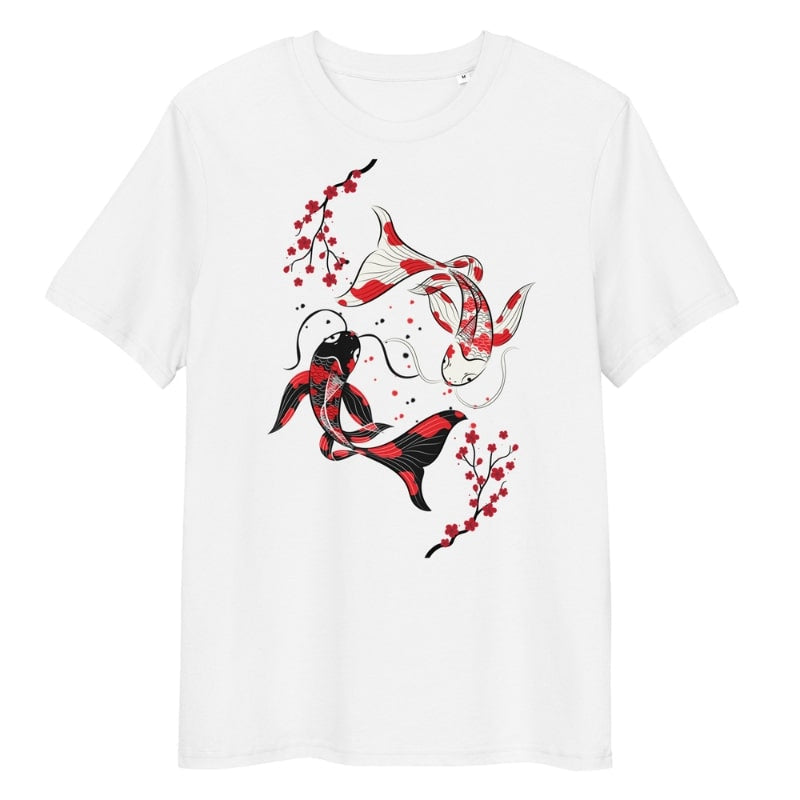 Japanese Tee Shirt - Sakura Koi S / White