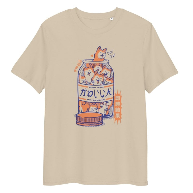 Japanese Tee Shirt - Shiba Anti-Depression S / Beige