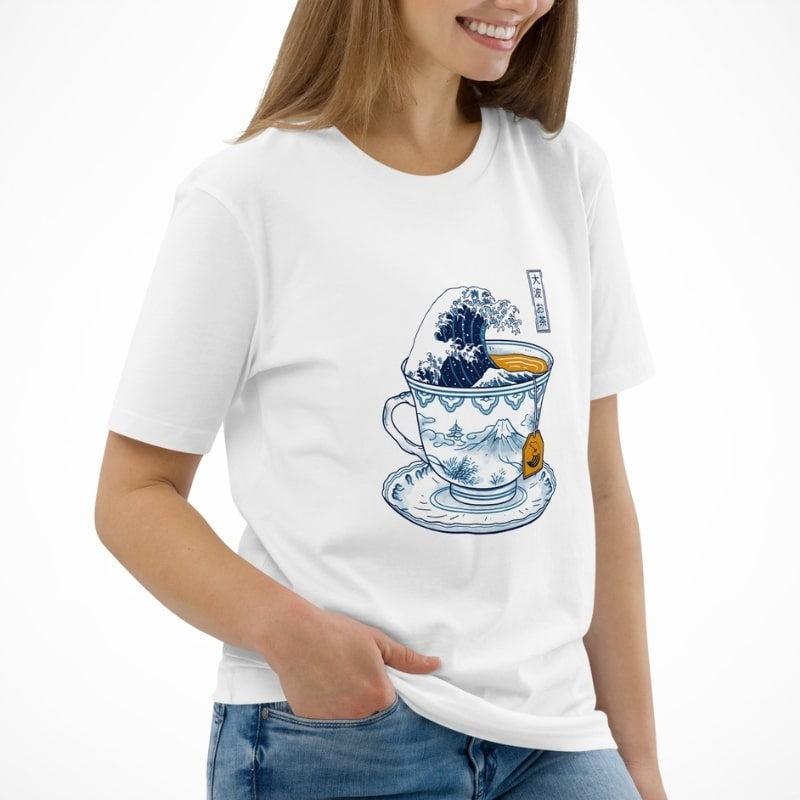 Japanese Tee Shirt - The Great Tea off Kanagawa