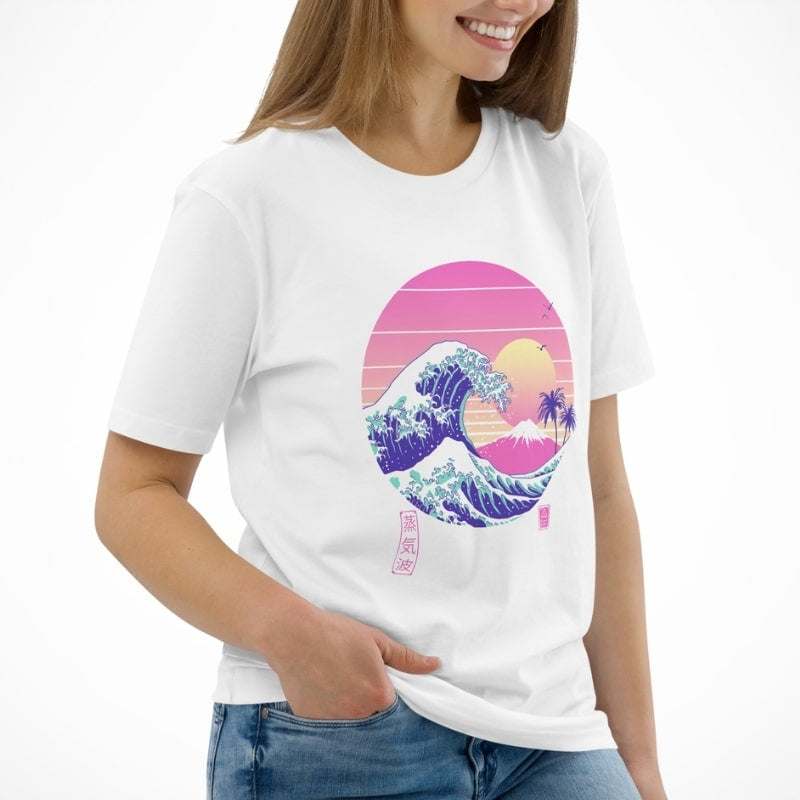 Japanese Tee Shirt - The Great Vapor Wave