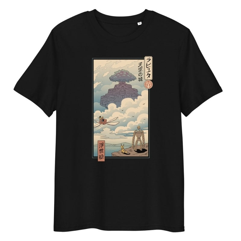 Japanese Tee Shirt - Ukiyo-e Art S / Black