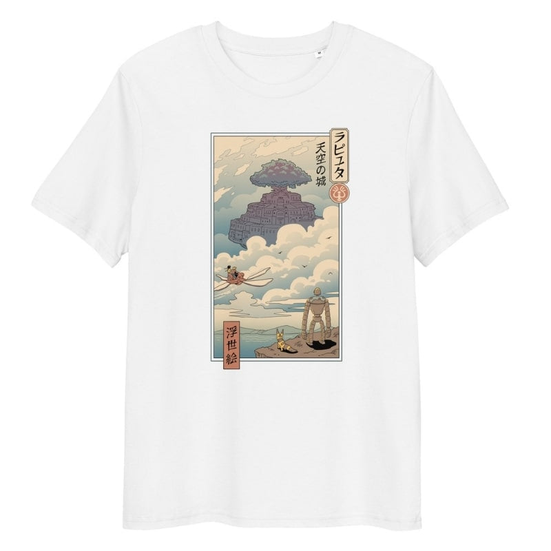 Japanese Tee Shirt - Ukiyo-e Art S / White
