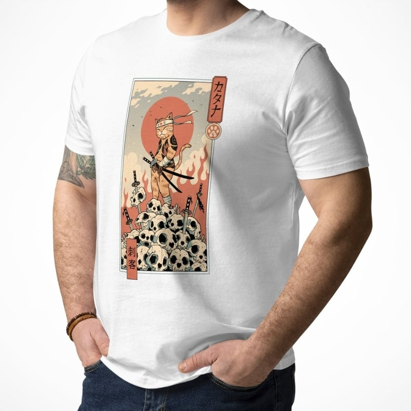 Japanese Tee Shirt - Ukiyo-e Neko Killer