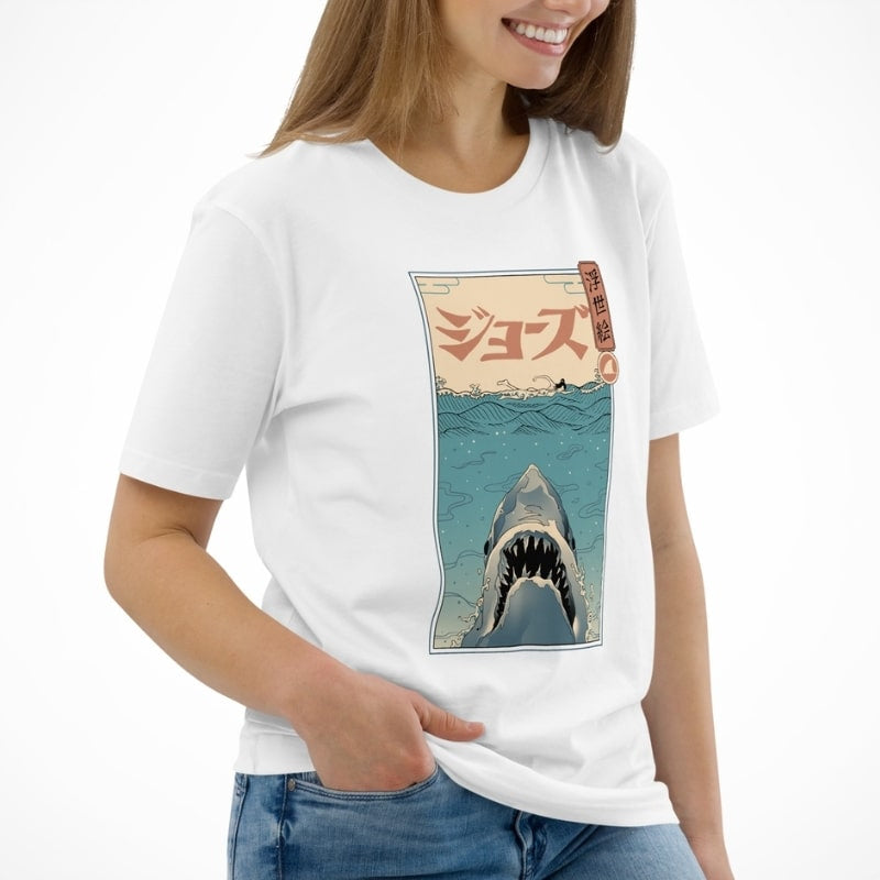 Japanese Tee Shirt - Ukiyo-e Shark Attack