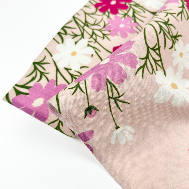 Japanese Tenugui - Cat & Flowers