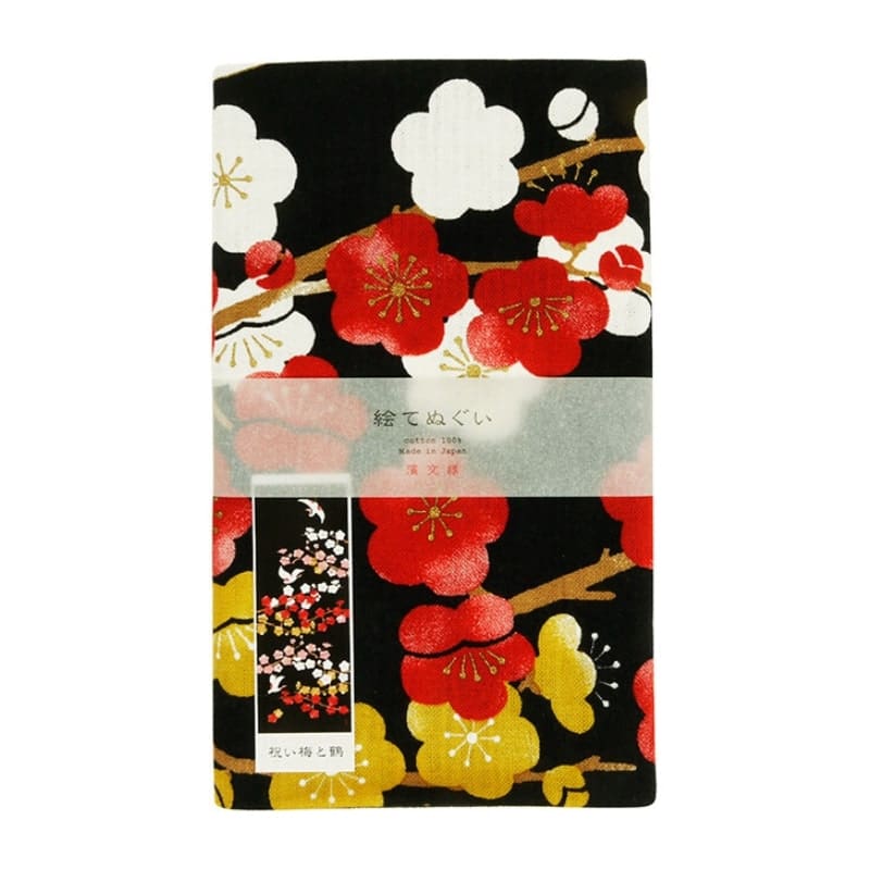 Japanese Tenugui – Ume to Tsuru