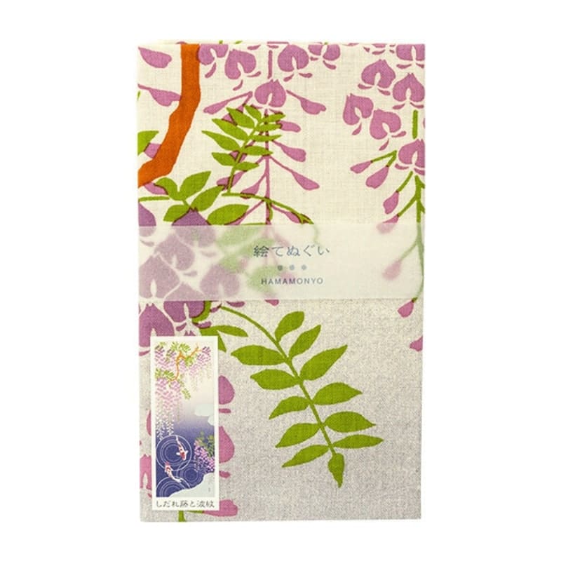 Japanese Tenugui – Wisteria & Koi