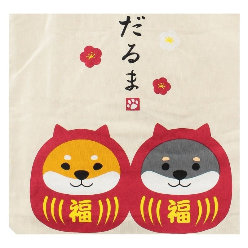 Japanese Tote Bag – Ivory Shiba Daruma