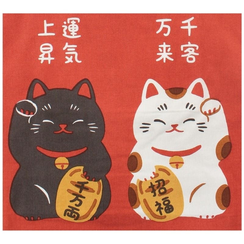 Japanese Tote Bag – Red Maneki Neko Shōfuku