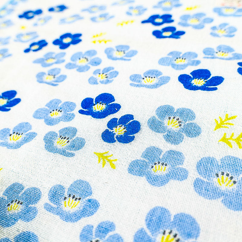 Japanese Towel - Small Blue Flowers