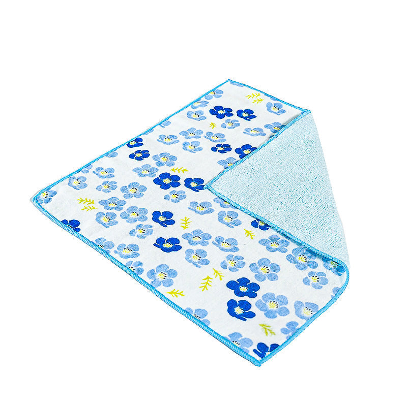 Japanese Towel - Small Blue Flowers
