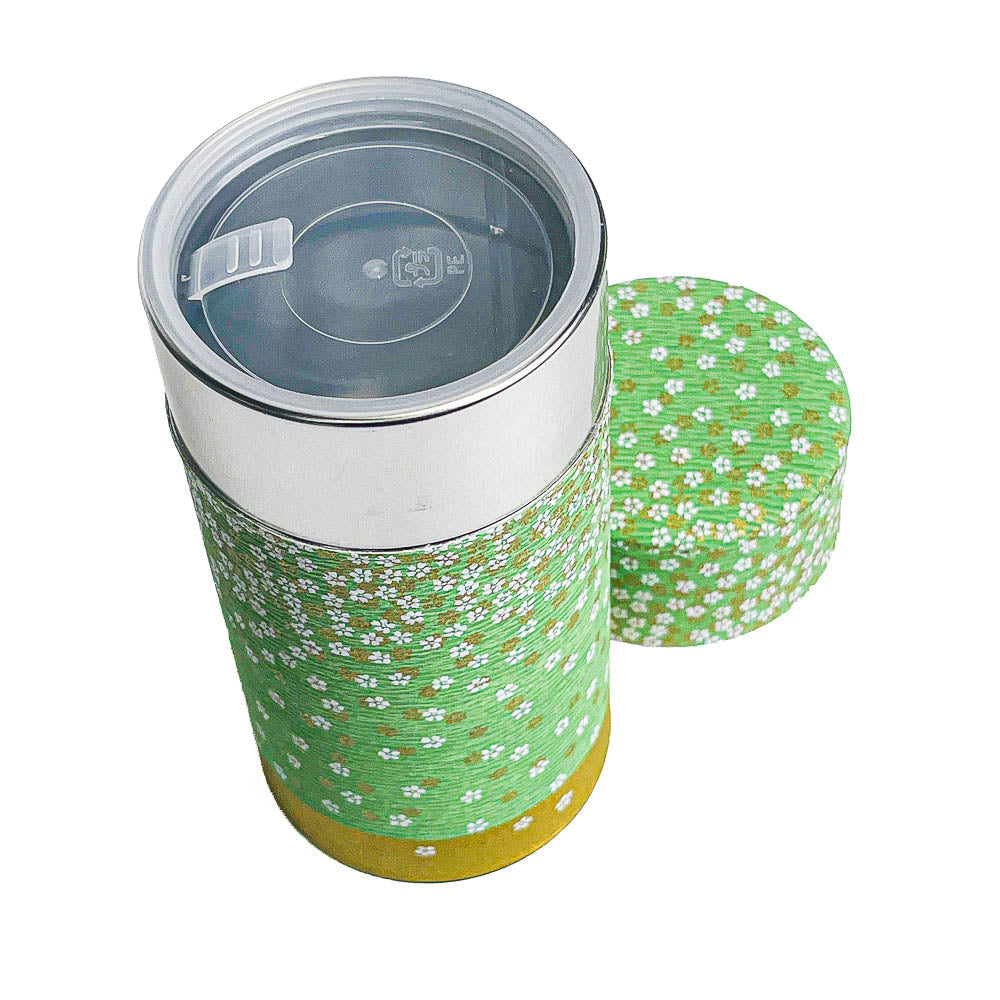 Japanese Washi Tea Caddy - Hanazono Green