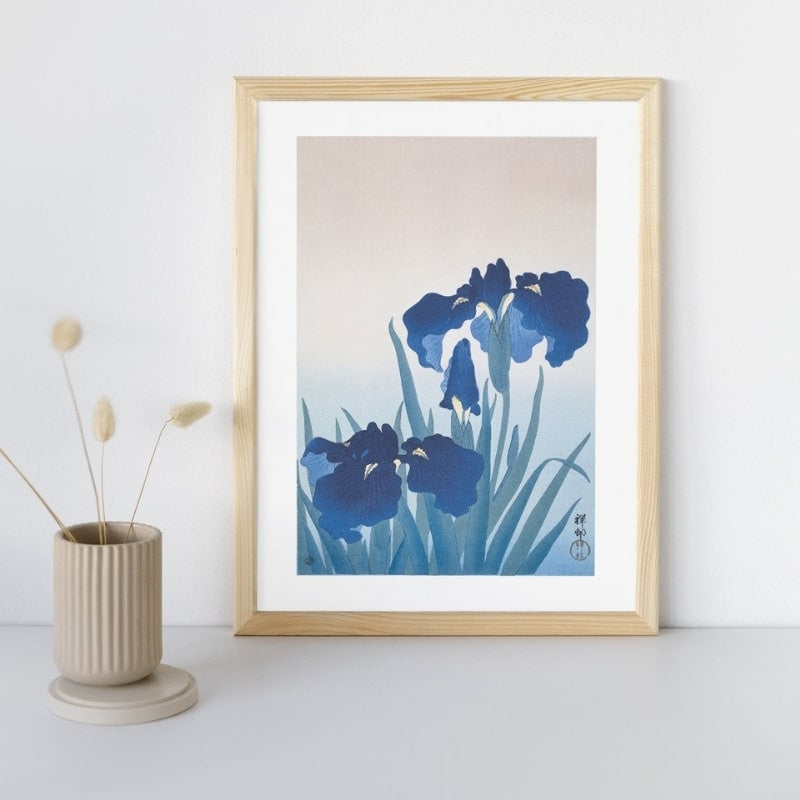 Japanese Woodblock Print - Blue Iris A3