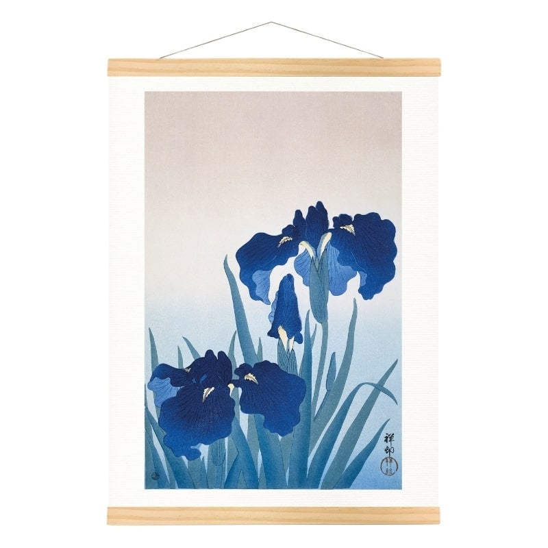 Japanese Woodblock Print - Blue Iris A3