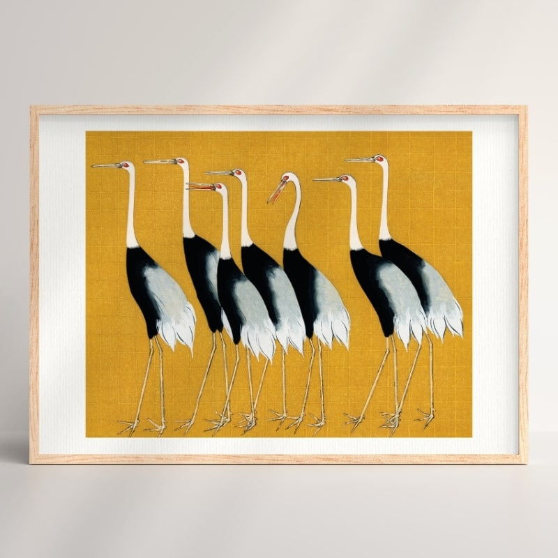 Japanese Woodblock Print - Ogata Cranes A3