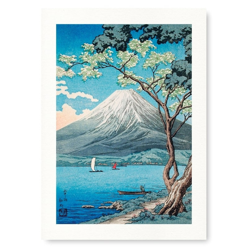 Japanese Woodblock Print - Yamanaka Lake A3