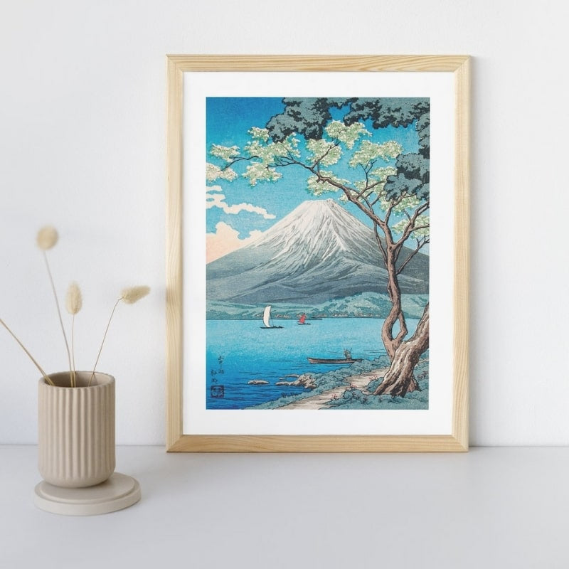 Japanese Woodblock Print - Yamanaka Lake A3