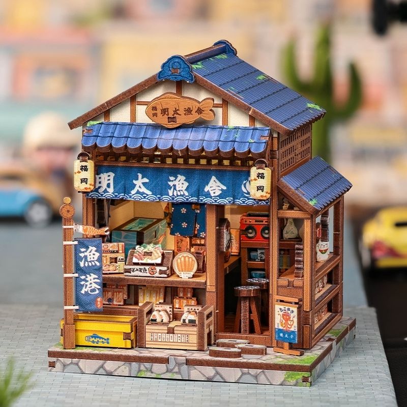 Japanese Wooden Mini House Fukuoka Mentaiko Kitchen