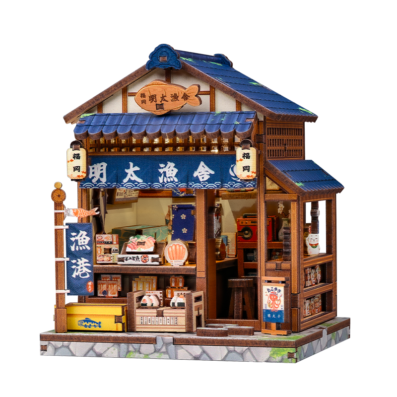 Japanese Wooden Mini House Kit Fukuoka Mentaiko Kitchen