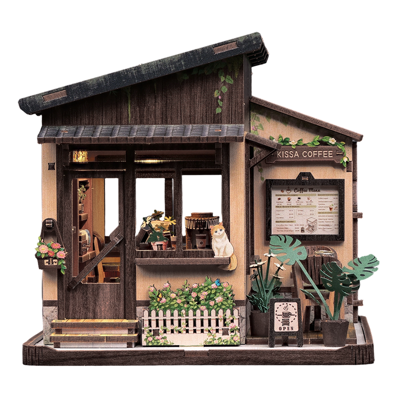 Japanese Wooden Miniature House Kissa Coffee