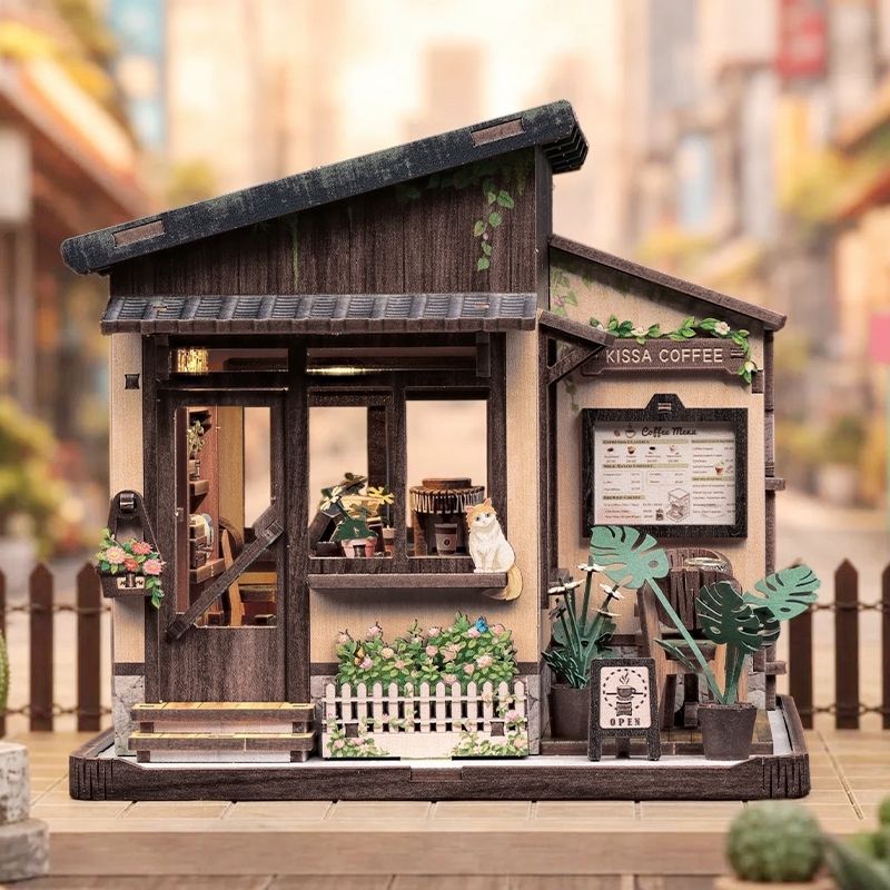 Japanese Wooden Miniature House Kissa Coffee