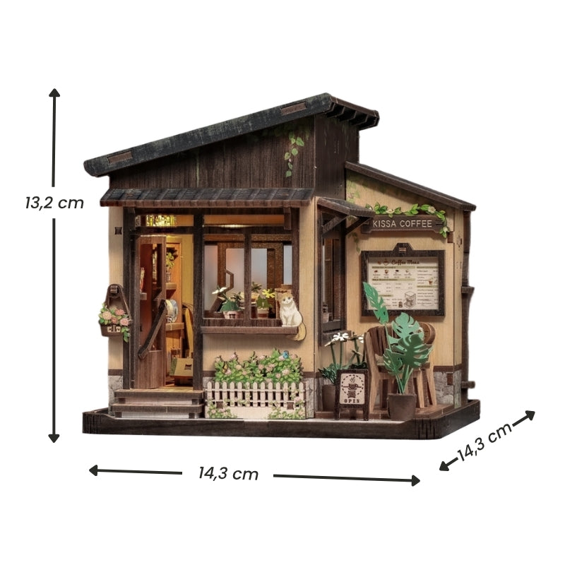 Japanese Wooden Miniature House Kit Kissa Coffee