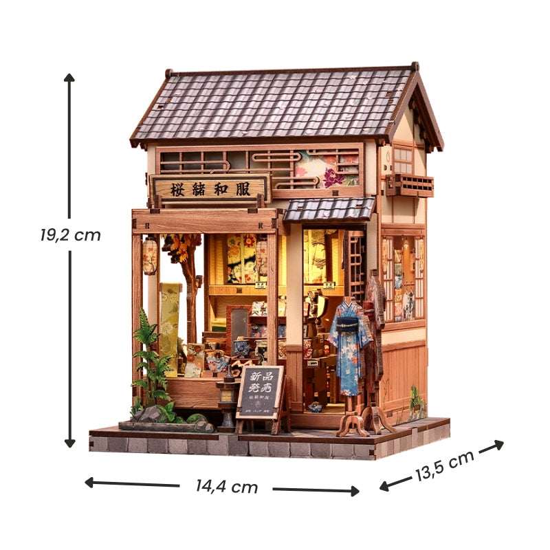 Japanese Wooden Miniature House Sakura Kimono Shop