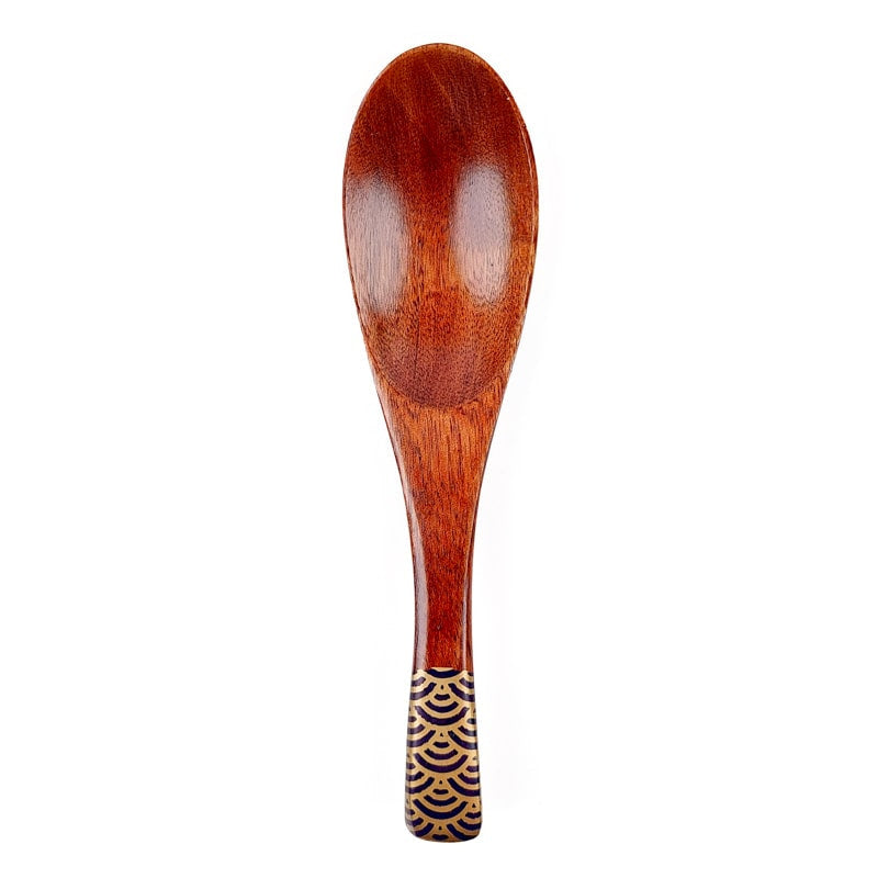 Japanese Wooden Soup Spoon - Blue