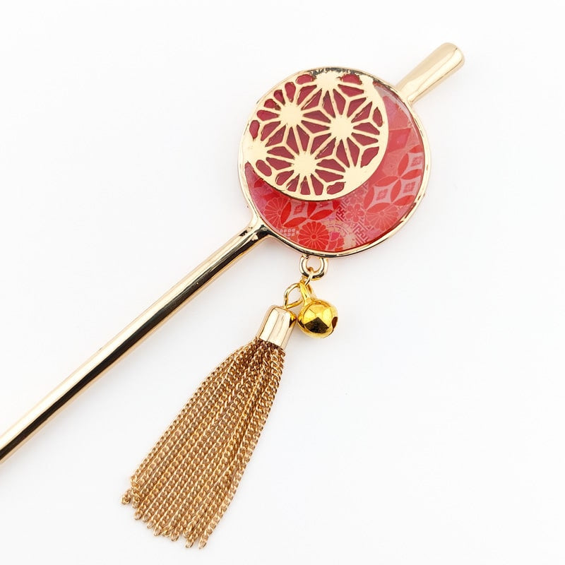 Kanzashi Japanese Asanoha Red