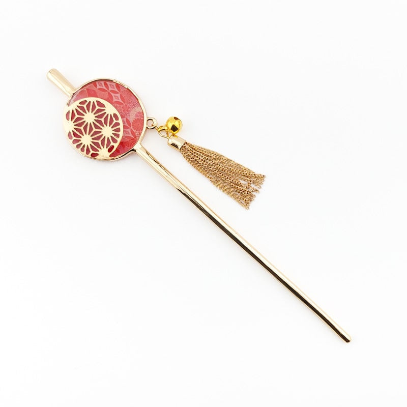 Kanzashi Japanese Asanoha Red