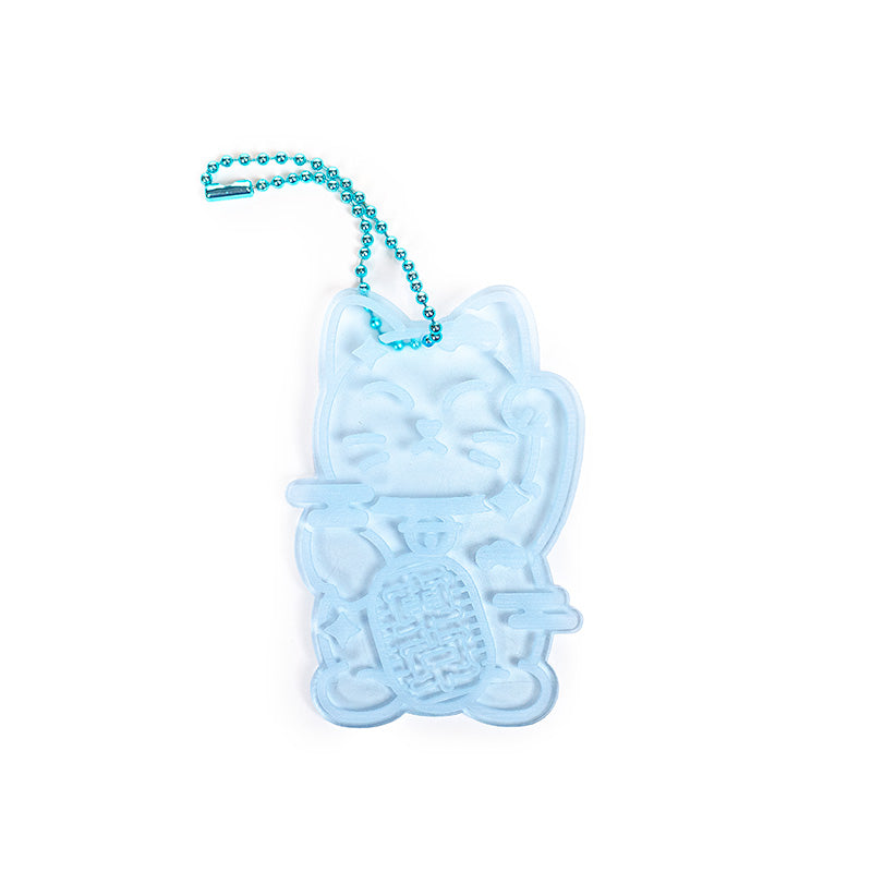 Keychain - Fluorescent Blue Maneki Neko