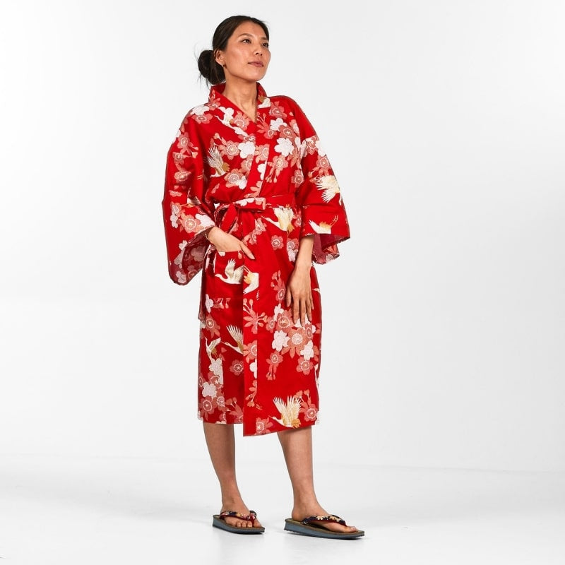 Kimono Happi Woman Sakura to Tsuru - One size