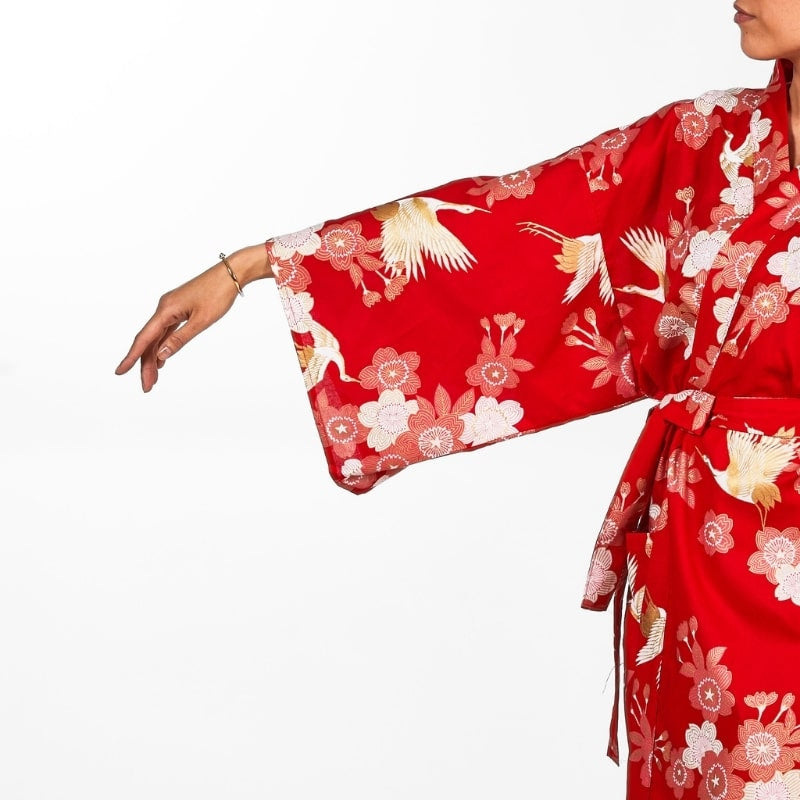 Kimono Happi Woman Sakura to Tsuru - One size