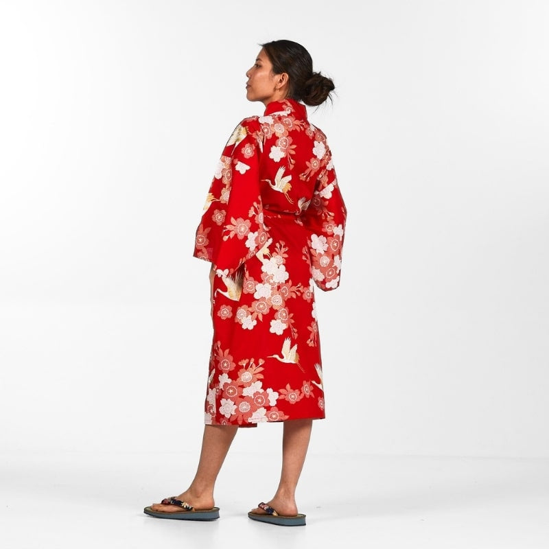 Kimono Happi Woman Sakura to Tsuru - One size