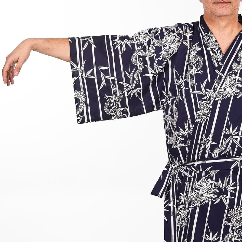 Happi Men's Bamboo &amp; Dragon Kimono - One size