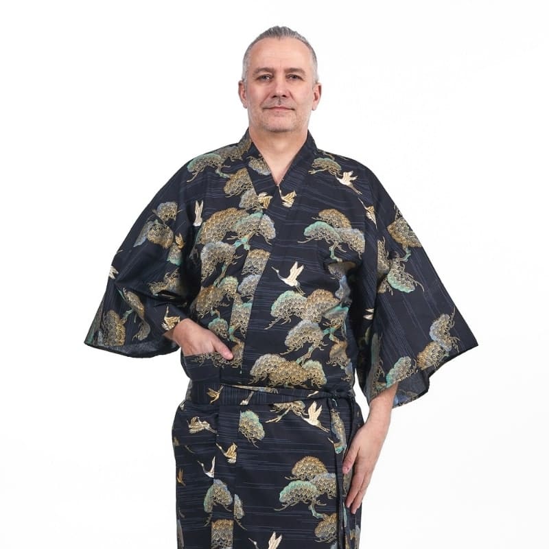 Kimono Happi Homme Grue & Pin - Taille unique