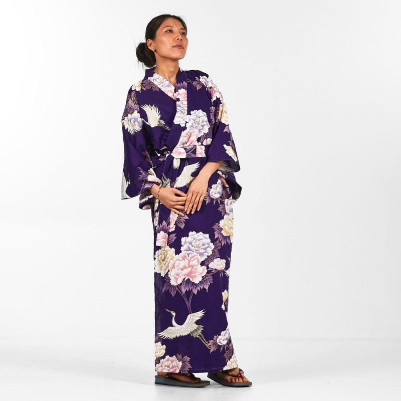 Women's Botan to Tsuru Japanese Kimono - One size