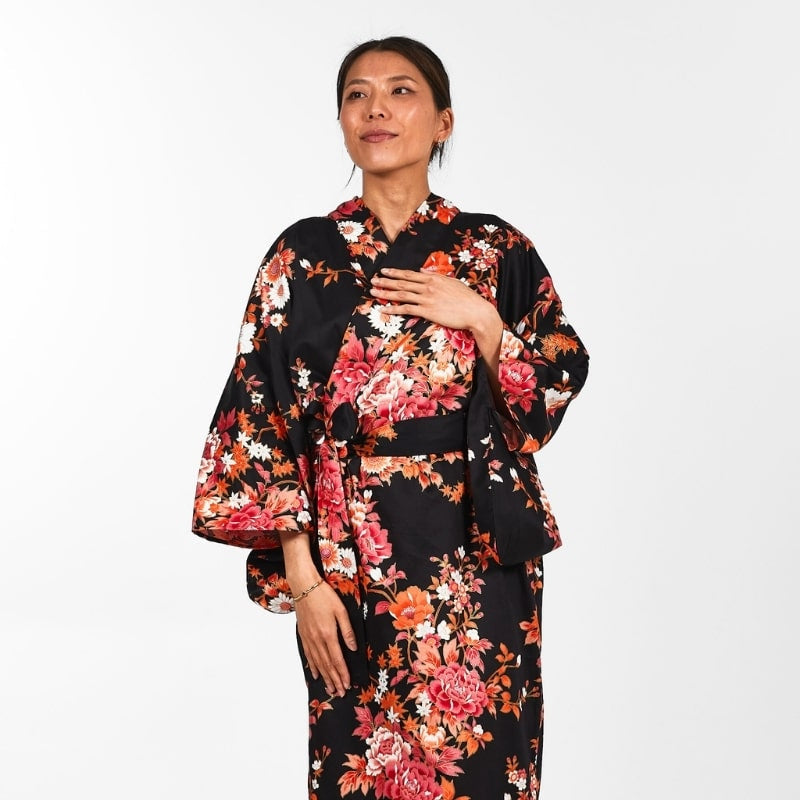 Women's Sakura to Botan Japanese Kimono - One size