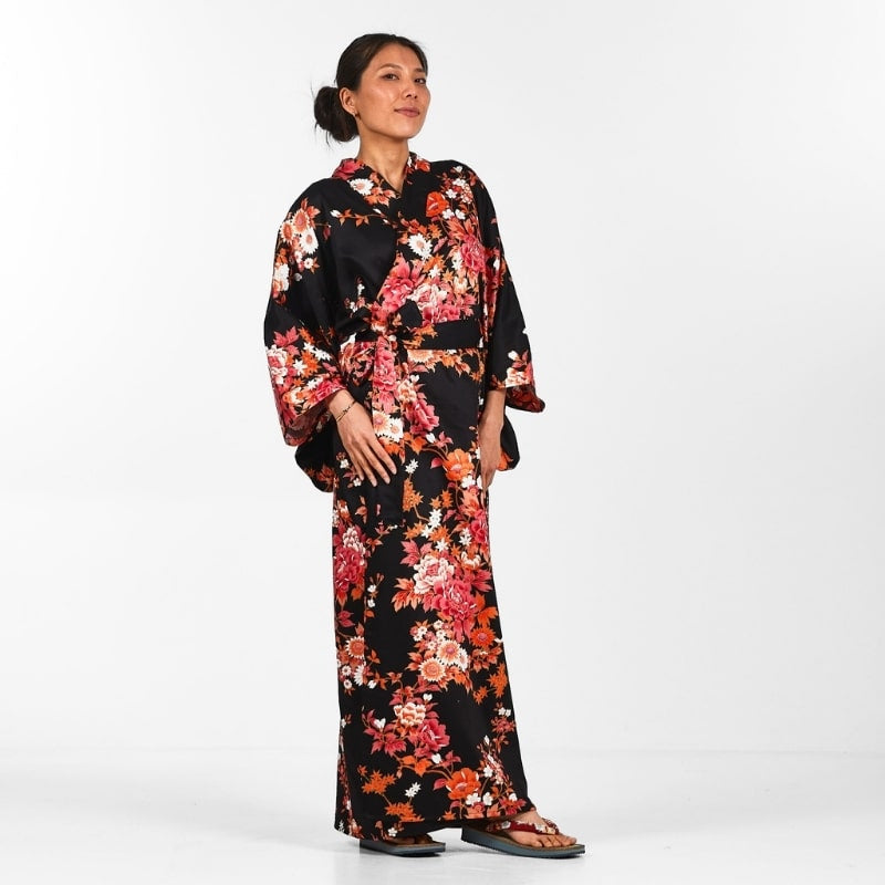 Women's Sakura to Botan Japanese Kimono - One size