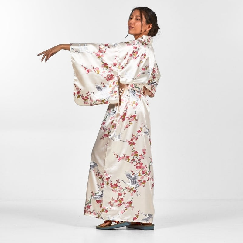 Women's Japanese Kimono Ume to Tsuru - One size