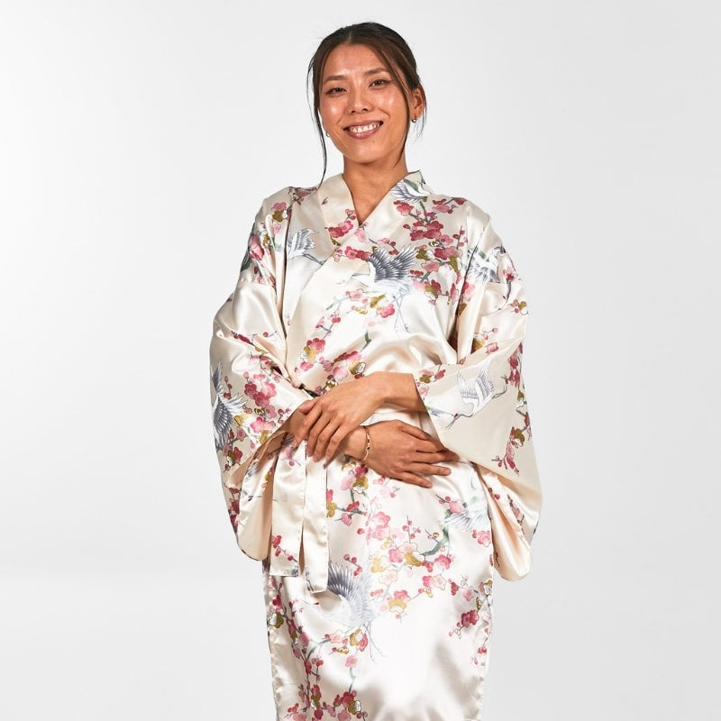 Women's Japanese Kimono Ume to Tsuru - One size