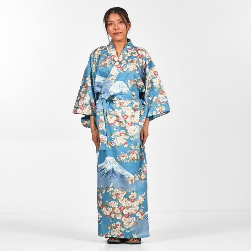 Women's Yukata Kimono Fujisan no Sakura - M